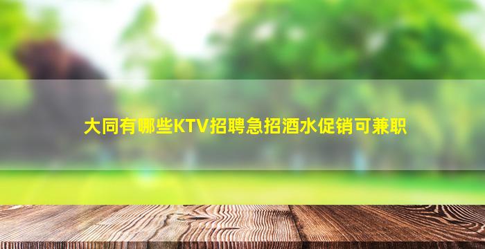 大同有哪些KTV招聘急招酒水促销可兼职